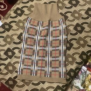 ✨ PUPTECK Plaid Knit Dog Sweater – Size L